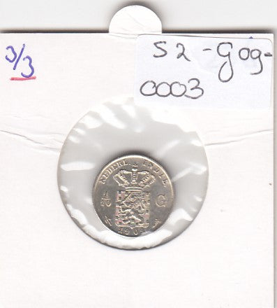 S2-G09-0003 Netherlands East Indies 1/10 Gulden XF 1901 KM304/2   zilver