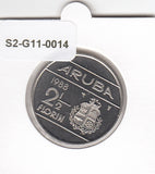 S2-G11-0014 Aruba 2 1/2 Florin MS63 1988 KM6