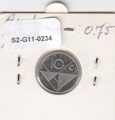S2-G11-0234 Aruba 10 Cents VF+ 1988 KM2