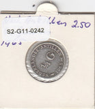 S2-G11-0242 Antilles 1/4 Gulden VF 1965 KM4  Zilver