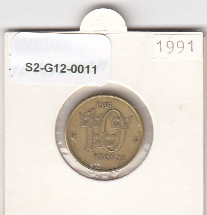 S2-G12-0011 Zweden 10 Kronor VF 1991 KM877