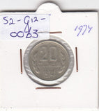 S2-G12-0063 Bulgaria 20 Stotinki VF 1974 KM88