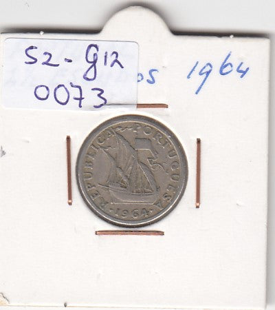 S2-G12-0073 Portugal 2 1/2 Escudos VF 1964 KM590