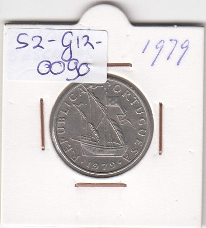 S2-G12-0090 Portugal 5 Escudos VF 1979 KM591