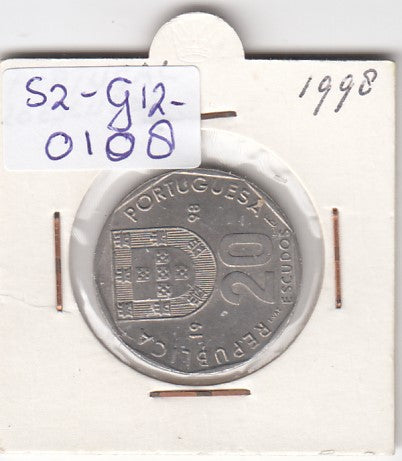 S2-G12-0108 Portugal 20 Escudos AU 1998 KM634
