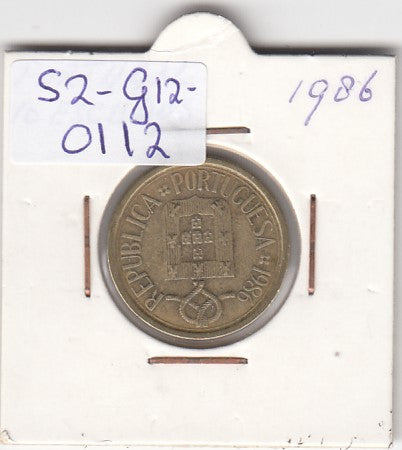 S2-G12-0112 Portugal 10 Escudos VF 1986 KM633