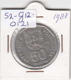 S2-G12-0121 Portugal 50 Escudos VF+ 1988 KM636