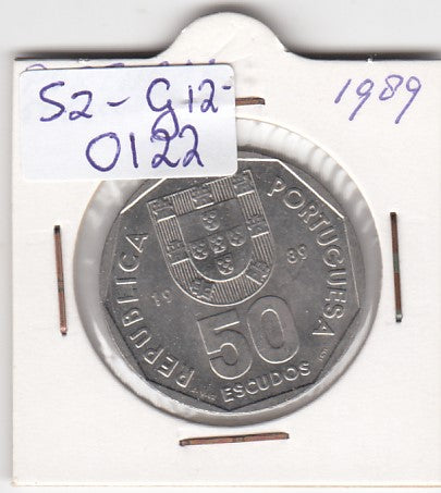 S2-G12-0122 Portugal 50 Escudos XF 1989 KM636