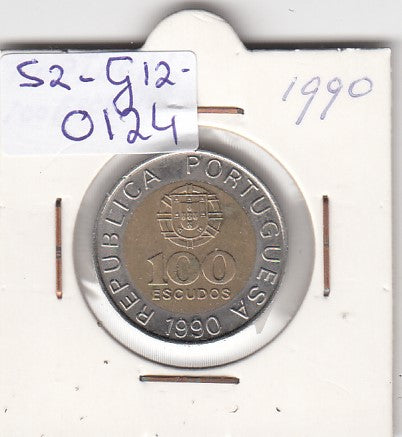 S2-G12-0124 Portugal 100 Escudos XF 1990 KM645