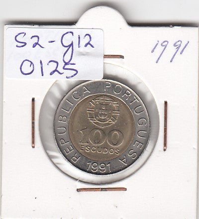 S2-G12-0125 Portugal 100 Escudos AU 1991 KM645