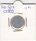 S2-G12-0128 Germany-DDR 1 Pfennig VF 1962 KM8
