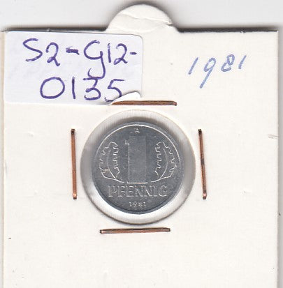 S2-G12-0135 Duitsland-DDR 1 Pfennig ZFR/PR 1981 KM8