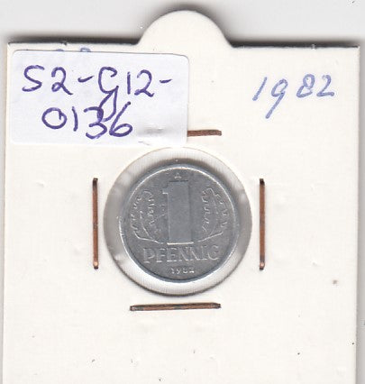 S2-G12-0136 Germany-DDR 1 Pfennig VF/XF 1982 KM8