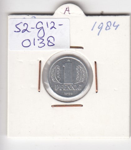 S2-G12-0138 Germany-DDR 1 Pfennig VF/XF 1984 KM8