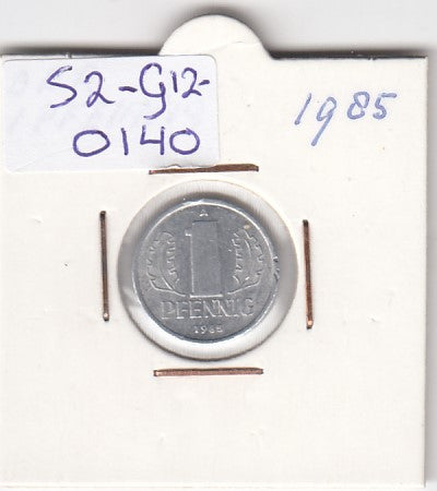 S2-G12-0140 Germany-DDR 1 Pfennig VF/XF 1985 KM8