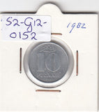 S2-G12-0152 Germany-DDR 10 Pfennig VF 1982 KM10