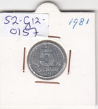 S2-G12-0157 Duitsland-DDR 5 Pfennig VF 1981 KM9