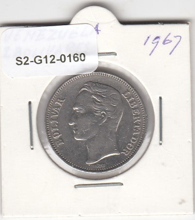 S2-G12-0160 Venezuela 2 Bolivares VF 1967 Y43