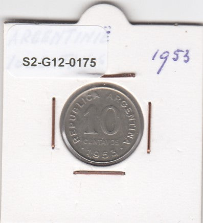 S2-G12-0175 Argentina 10 Centavos VF 1953 KM47a