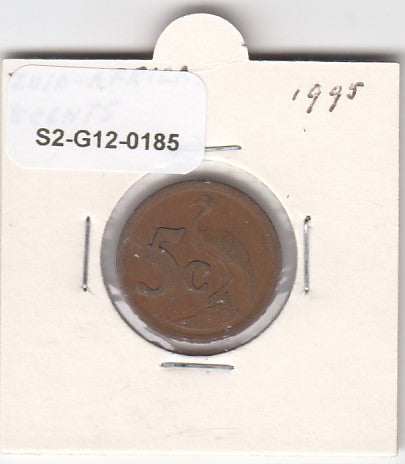 S2-G12-0185 Zuid-Afrika 5 Cents ZD 1995 KM134