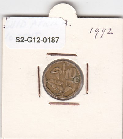 S2-G12-0187 South AFrica 10 Cents VF 1992 KM135
