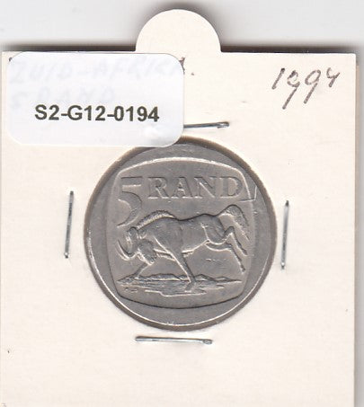 S2-G12-0194 South AFrica 5 Rand VF 1994 KM140