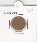 S2-G12-0196 South AFrica 20 Cent VF 1993 KM136
