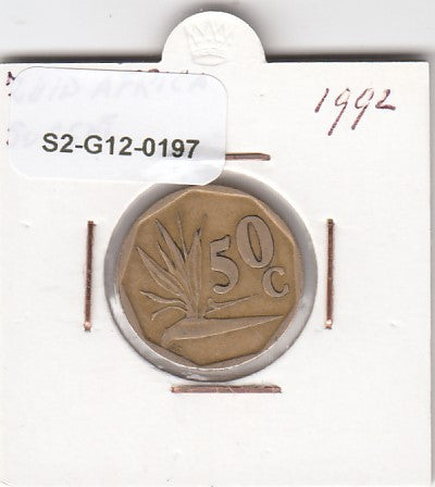 S2-G12-0197 South AFrica 50 Cent VF 1992 KM137