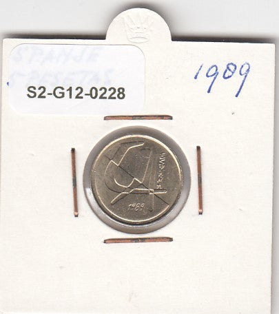 S2-G12-0228 Spain 5 Pesetas VF+ 1989 KM833