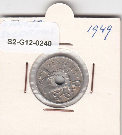 S2-G12-0240 Spain 50 Centimos   1949 KM777 (*?) Ar UP