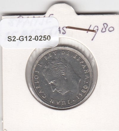 S2-G12-0250 Spanje 25 Peseta XF 1980 KM818 (*82) Voetbal 82
