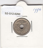 S2-G12-0260 Spain 25 Pesetas XF 1994 KM933   Canary Isl