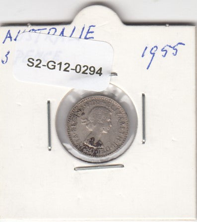S2-G12-0294 Australia 3 Pence FI 1955 KM57