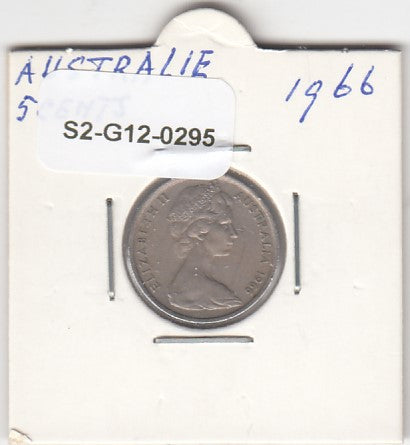 S2-G12-0295 Australia 5 Cents VF 1966 KM64