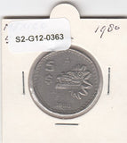 S2-G12-0363 Mexico 5 Peso VF- 1980 KM485