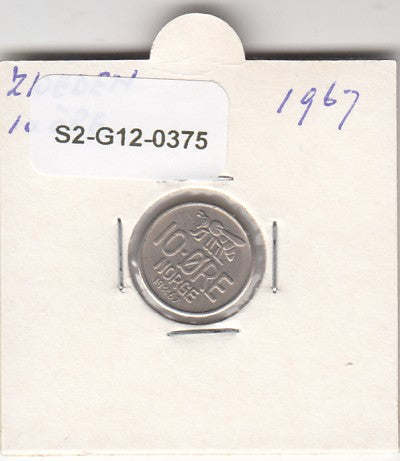 S2-G12-0375 Sweden 10 Ore VF 1967 KM835