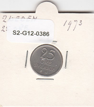 S2-G12-0386 Sweden 25 Ore VF 1973 KM836