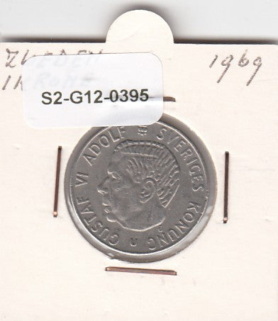 S2-G12-0395 Sweden 1 Krone VF 1969 KM826a