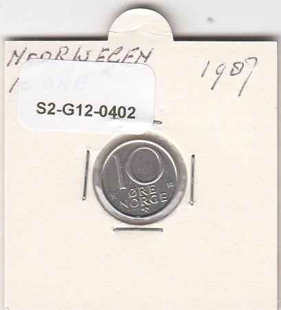 S2-G12-0402 Norway 10 Ore VF+ 1987 KM416