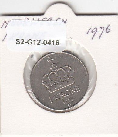 S2-G12-0416 Norway 1 Krone VF 1976 KM419
