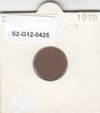 S2-G12-0425 Denmark  5 Ore VF 1978 KM859