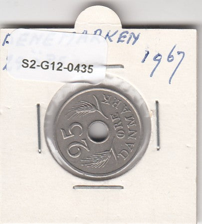 S2-G12-0435 Denmark  25 Ore VF 1967 KM855