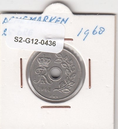 S2-G12-0436 Denmark  25 Ore VF 1968 KM855
