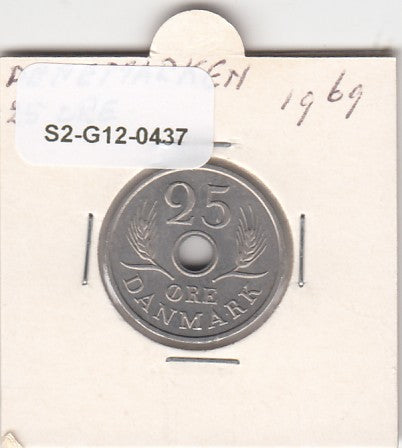 S2-G12-0437 Denmark  25 Ore VF 1969 KM855