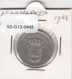S2-G12-0445 Denmark  1 Krone VF 1963 KM851
