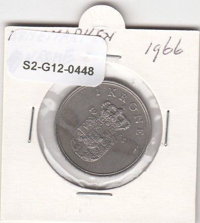 S2-G12-0448 Denmark  1 Krone VF 1966 KM851