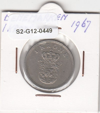 S2-G12-0449 Denmark  1 Krone VF 1967 KM851