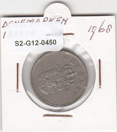S2-G12-0450 Denmark  1 Krone VF 1968 KM851