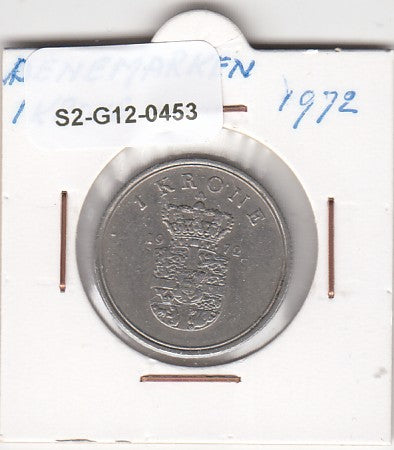 S2-G12-0453 Denmark  1 Krone VF 1972 KM851