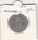 S2-G12-0461 Denmark  1 Krone VF 1980 KM862